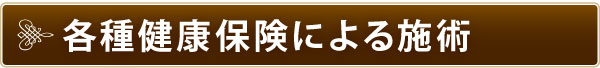 各種健康保険による施術 各種健康保険による施術