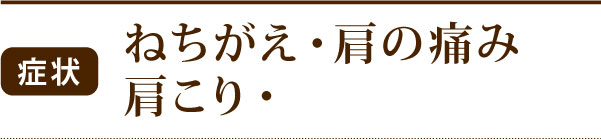 ねちがえ・肩の痛み・肩こり ねちがえ・肩の痛み・肩こり